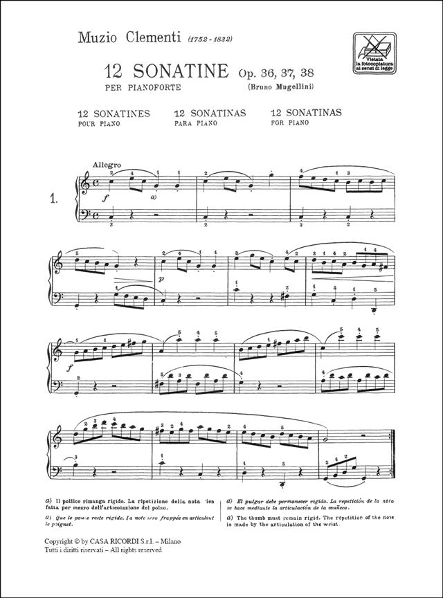 12 Sonatine Op. 36, 37, 38 - pro klavír